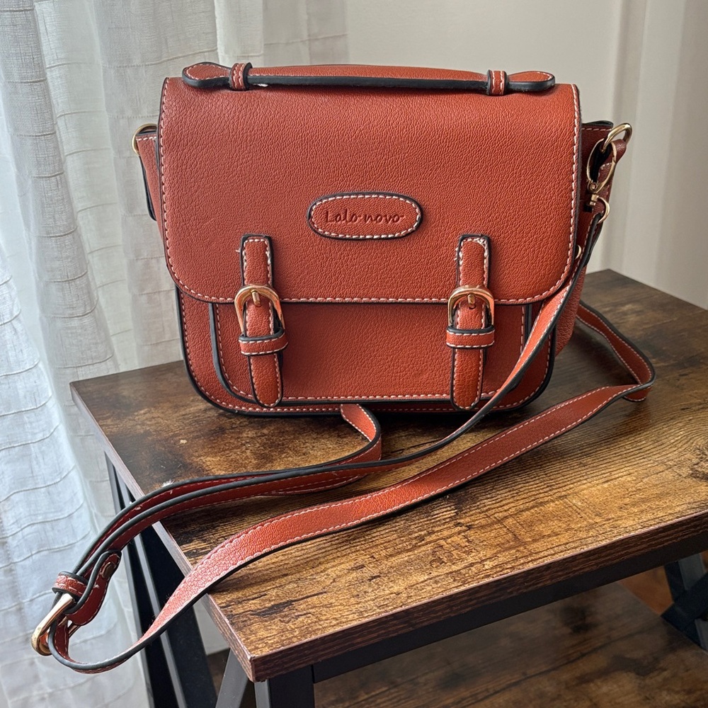 Fujifilm Instax Brown Leather Lalo Novo Crossbody Camera Bag